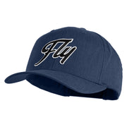 Fly Black Patched Retro Cotton Blend Snapback Cap - Navy OSFM
