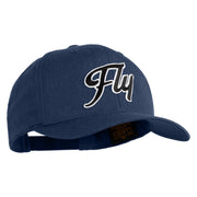 Fly Black Patched Retro Cotton Blend Snapback Cap - Navy OSFM
