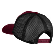 Artist Palette Faux Leather Patched Mesh Trucker Cap - Burgundy Black OSFM