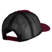 Artist Palette Faux Leather Patched Mesh Trucker Cap - Burgundy Black OSFM