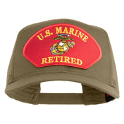 U.S. Marine Retired Red Patched Solid Cotton Twill Mesh Prostyle Cap - Khaki OSFM