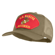 U.S. Marine Retired Red Patched Solid Cotton Twill Mesh Prostyle Cap - Khaki OSFM