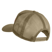 U.S. Marine Retired Red Patched Solid Cotton Twill Mesh Prostyle Cap - Khaki OSFM