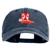 Red Hot Lady Western Boots Iron on Patched Unstructured Pigment Dyed Cotton Cap - Navy OSFM
