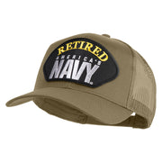Retired America's Navy Patched Solid Cotton Twill Mesh Prostyle Cap - Khaki OSFM