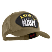 Retired America's Navy Patched Solid Cotton Twill Mesh Prostyle Cap - Khaki OSFM