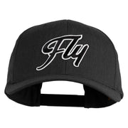 Fly Black Patched Retro Cotton Blend Snapback Cap - Black OSFM