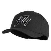 Fly Black Patched Retro Cotton Blend Snapback Cap - Black OSFM
