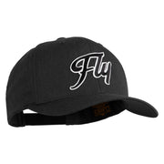 Fly Black Patched Retro Cotton Blend Snapback Cap - Black OSFM