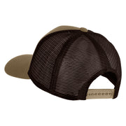 Artist Palette Faux Leather Patched Mesh Trucker Cap - Brown Khaki OSFM