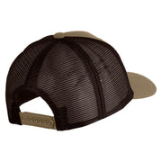 Artist Palette Faux Leather Patched Mesh Trucker Cap - Brown Khaki OSFM