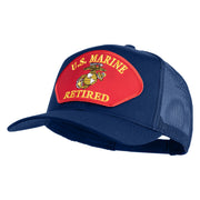 U.S. Marine Retired Red Patched Solid Cotton Twill Mesh Prostyle Cap - Royal OSFM