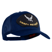 USAF Retired Patched Solid Cotton Twill Mesh Prostyle Cap - Royal OSFM