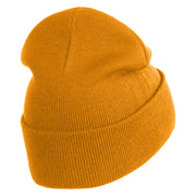 Pastel Starfish Embroidered Patched 12 Inch Long Knitted Beanie - Camel OSFM