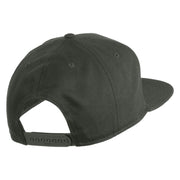 Old English E Faux Leather Patched Cotton Flat Bill Pro Cap - Charcoal OSFM