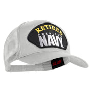 Retired America's Navy Patched Solid Cotton Twill Mesh Prostyle Cap - White OSFM