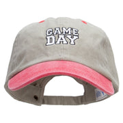 Game Day Embroidered Pigment Dyed Wash Cap - Beige-Red OSFM