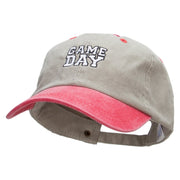 Game Day Embroidered Pigment Dyed Wash Cap - Beige-Red OSFM