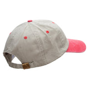 Game Day Embroidered Pigment Dyed Wash Cap - Beige-Red OSFM