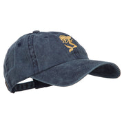 Mermaid Shape Embroidered Washed Cotton Cap