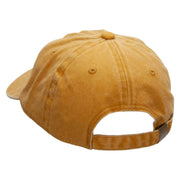 Heart Focus Embroidered Unstructured Pigment Dyed Cotton Cap - Gold OSFM