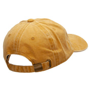 Heart Focus Embroidered Unstructured Pigment Dyed Cotton Cap - Gold OSFM