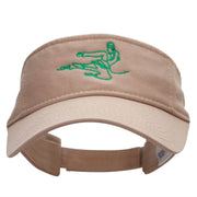 Wired Karate Kick Embroidered Pro Style Cotton Twill Washed Visor