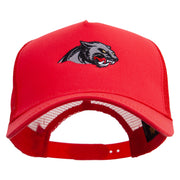 Panther Five Panels Pro Style Trucker Mesh Cap - Red OSFM