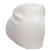 Heart Controler Embroidered 8 Inch Short Beanie - White OSFM