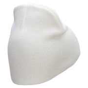 Heart Controler Embroidered 8 Inch Short Beanie - White OSFM