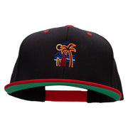 Summer Vibin Embroidered Wool Blend 2 Tone Classic Snapback - Black-Red OSFM