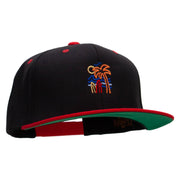 Summer Vibin Embroidered Wool Blend 2 Tone Classic Snapback - Black-Red OSFM