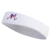 Alaphabet Doodle M Embroidered Head Band (Terry) - White OSFM