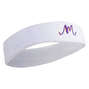 Alaphabet Doodle M Embroidered Head Band (Terry) - White OSFM