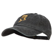 Mermaid Shape Embroidered Washed Cotton Cap