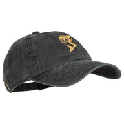 Mermaid Shape Embroidered Washed Cotton Cap