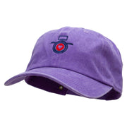 Heart Focus Embroidered Unstructured Pigment Dyed Cotton Cap - Purple OSFM