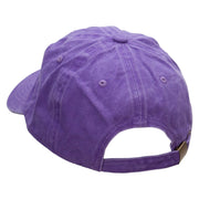 Heart Focus Embroidered Unstructured Pigment Dyed Cotton Cap - Purple OSFM