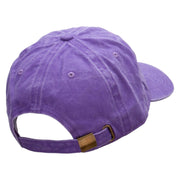 Heart Focus Embroidered Unstructured Pigment Dyed Cotton Cap - Purple OSFM