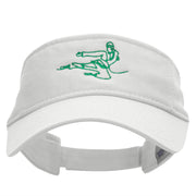 Wired Karate Kick Embroidered Pro Style Cotton Twill Washed Visor