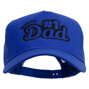 World's #1 Dad Five Panels Pro Style Trucker Mesh Cap - Royal OSFM