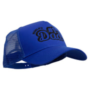 World's #1 Dad Five Panels Pro Style Trucker Mesh Cap - Royal OSFM