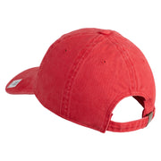 US Marine Corps Semper Fi Embroidered Washed Solid Pigment Dyed Cotton Twill Brass Buckle Cap - Red OSFM