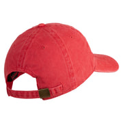 US Marine Corps Semper Fi Embroidered Washed Solid Pigment Dyed Cotton Twill Brass Buckle Cap - Red OSFM