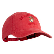 US Marine Corps Semper Fi Embroidered Washed Solid Pigment Dyed Cotton Twill Brass Buckle Cap - Red OSFM