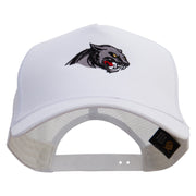 Panther Five Panels Pro Style Trucker Mesh Cap - White OSFM