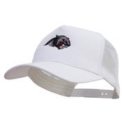 Panther Five Panels Pro Style Trucker Mesh Cap - White OSFM