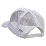 Panther Five Panels Pro Style Trucker Mesh Cap - White OSFM