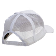 Panther Five Panels Pro Style Trucker Mesh Cap - White OSFM