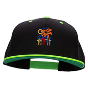 Summer Vibin Embroidered Wool Blend 2 Tone Classic Snapback - Black-Yellow OSFM